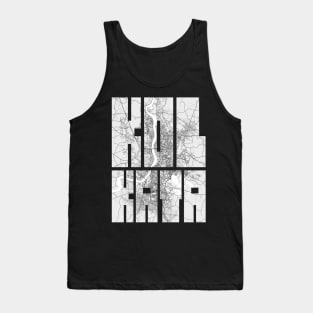 Kolkata, India City Map Typography - Light Tank Top